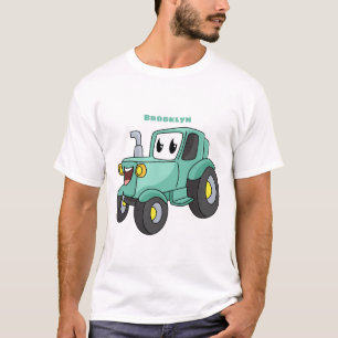 Cute happy green tractor cartoon T-Shirt