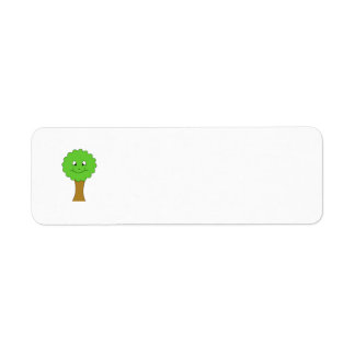 Cute Happy Green Tree. On white. Return Address Label