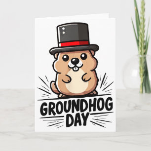 Cute Happy Groundhog Day February 2nd Phils Holida Card