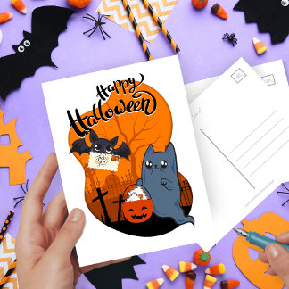 Cute Happy Halloween Mail  Postcard