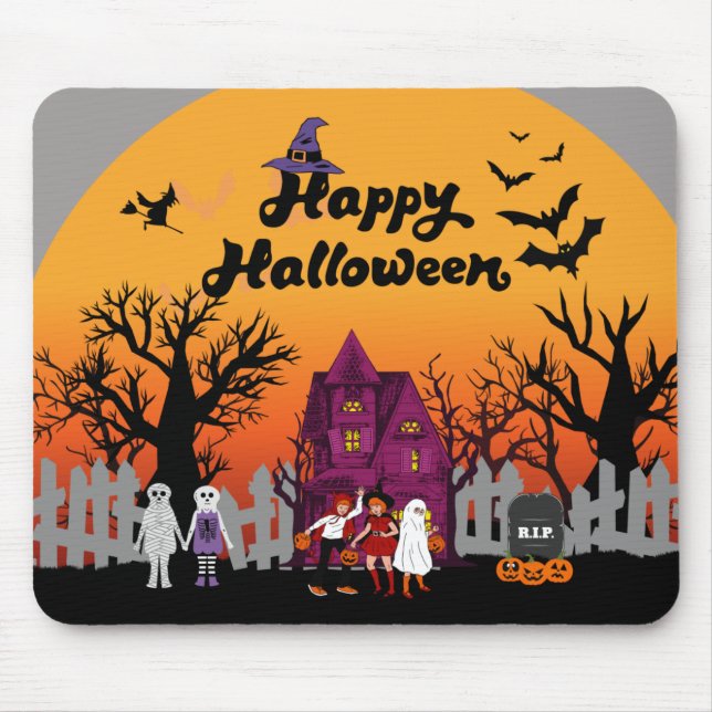 Cute Happy Halloween  Mouse Pad (Front)