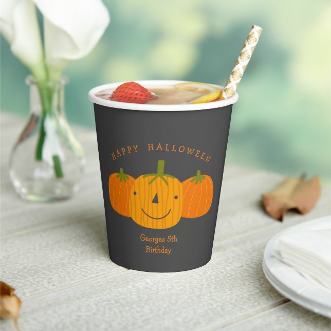 Cute happy Halloween pumpkins Paper cup (Insitu)