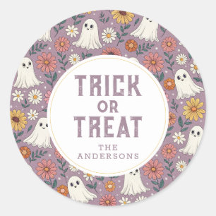 Cute Happy Halloween Round Stickers
