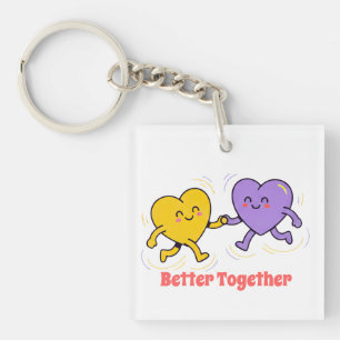 Cute Happy Heart Friends Key Ring