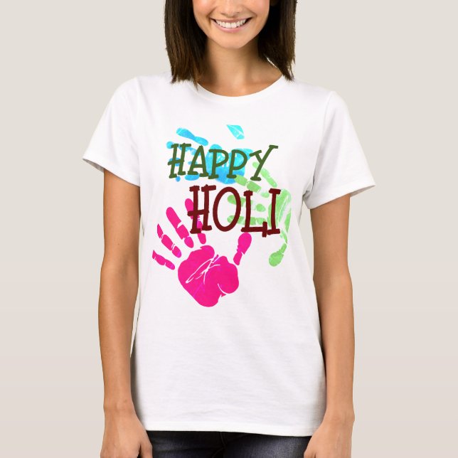 Cute Happy Holi  T-Shirt (Front)