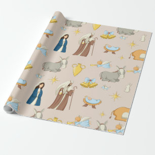 Cute Happy Holiday Christmas Play Pattern Wrapping Paper