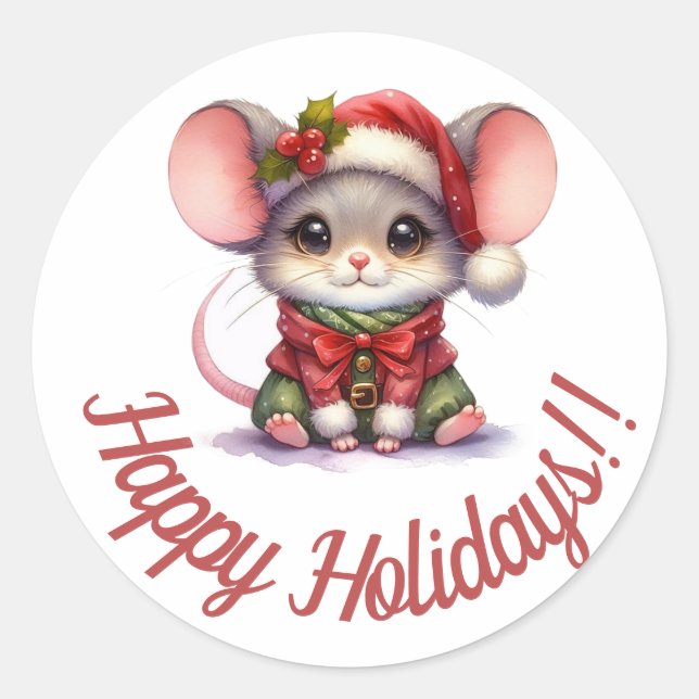 Cute happy holiday stickers (Front)