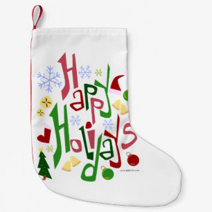Cute Happy Holidays Design Small Christmas Stocking