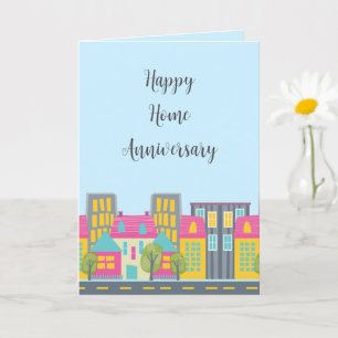 Cute Happy Home Anniversary Realtor Card
