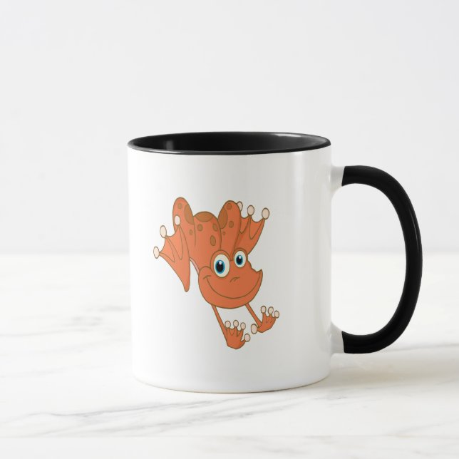 cute happy hopping orange frog mug (Right)