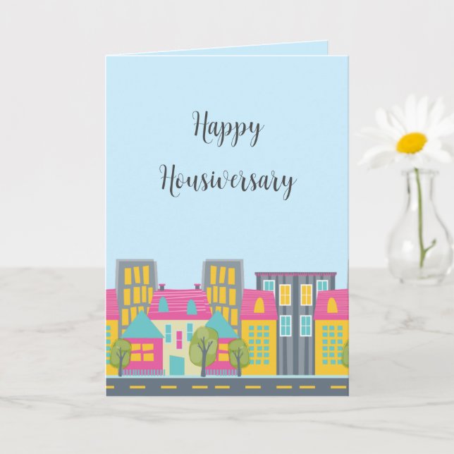 Cute Happy Housiversary Realtor Card (Small Plant)