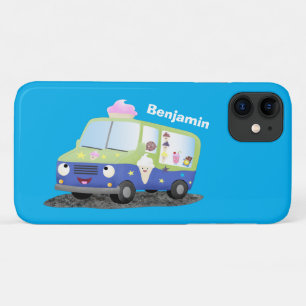 Cute happy ice cream truck cartoon iPhone 11 case