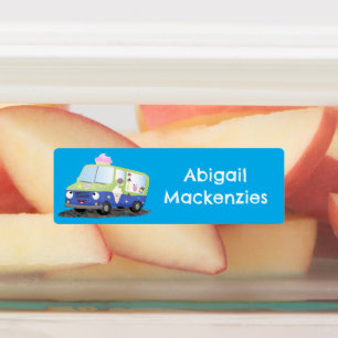 Cute happy ice cream truck cartoon personalised
