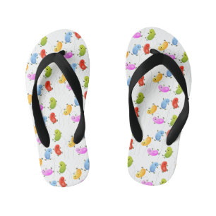 Cute happy jellybeans jumping cartoon illustration kid's thongs