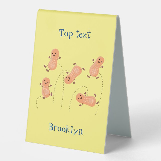 Cute happy jumping peanuts cartoon illustration (Front)