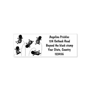 Cute happy jumping peanuts cartoon illustration self-inking stamp