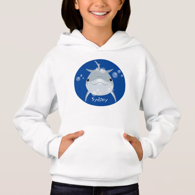 Cute happy kawaii dolphin cartoon (Front)