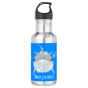 Cute happy kawaii dolphin cartoon 532 ml water bottle
