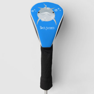 Cute happy kawaii dolphin cartoon golf head cover