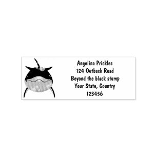 Cute happy kawaii dolphin cartoon rubber stamp