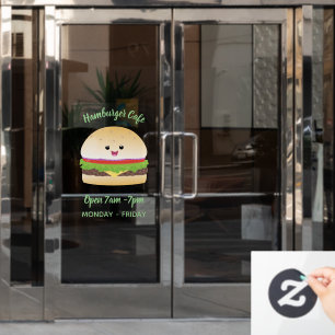 Cute happy kawaii hamburger cartoon