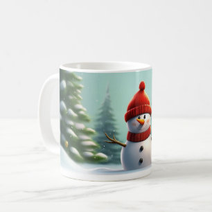 Cute happy Kids Children Winter Snowman Coffee Mug