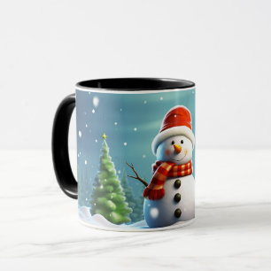 Cute happy Kids Children Winter Snowman Mug