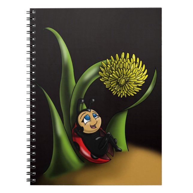Cute Happy Ladybug Notebook (Front)