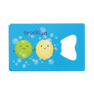 Cute happy lemon lime cartoon illustration
