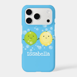 Cute happy lemon lime cartoon illustration
