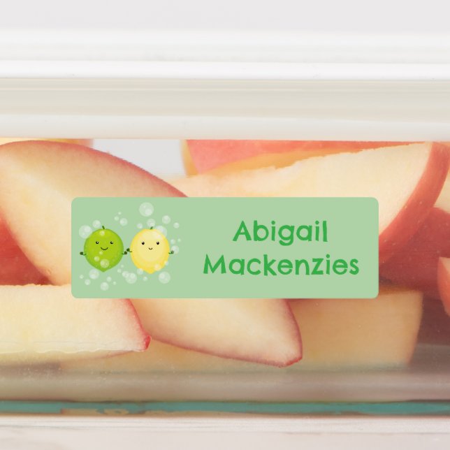 Cute happy lemon lime cartoon personalised  (Affixed)