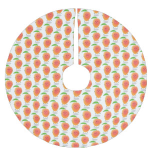 Cute happy mango cartoon illustration brushed polyester tree skirt