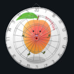 Cute happy mango cartoon illustration dartboard<br><div class="desc">It's mango fun with our happy fruit jumping for joy. Drawn in cute cartoon illustration style.</div>