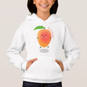 Cute happy mango yellow cartoon illustration