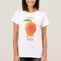 Cute happy mango yellow cartoon illustration