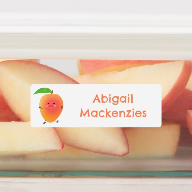 Cute happy mango yellow cartoon personalised  (Affixed)