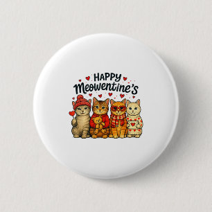Cute Happy Meowentines Valentine Cats Love Men Wom 6 Cm Round Badge