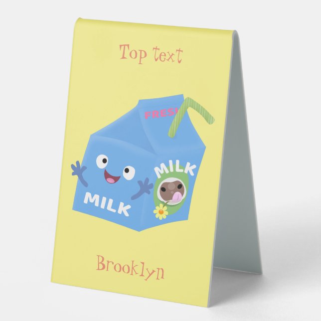 Cute happy milk carton character cartoon (Front)