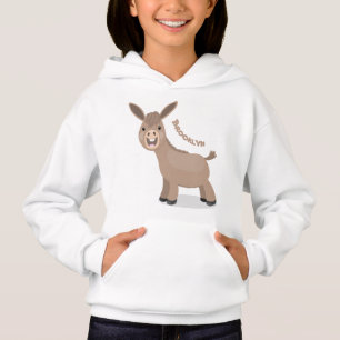 Cute happy miniature donkey cartoon illustration 