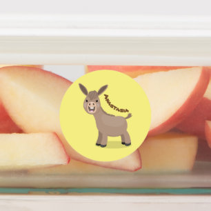 Cute happy miniature donkey cartoon illustration
