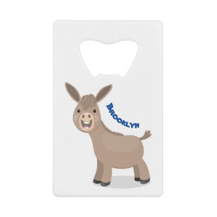 Cute happy miniature donkey cartoon illustration