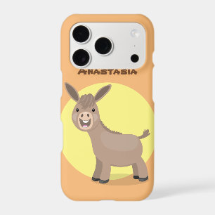 Cute happy miniature donkey cartoon illustration
