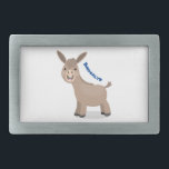 Cute happy miniature donkey cartoon illustration belt buckle<br><div class="desc">This cute donkey is drawn in fun cartoon style for farmyard silliness! Adorable fun to label all your items.</div>