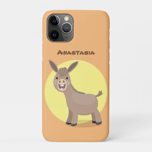 Cute happy miniature donkey cartoon illustration Case-Mate iPhone case (Back)