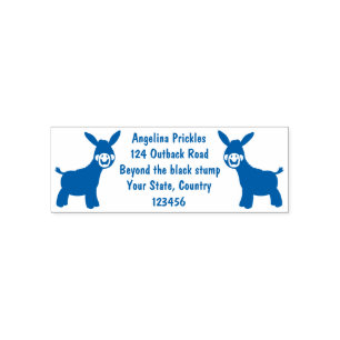 Cute happy miniature donkey cartoon illustration self-inking stamp