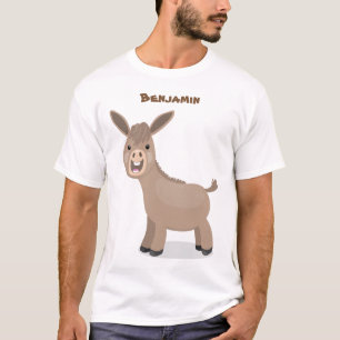 Cute happy miniature donkey cartoon illustration T-Shirt