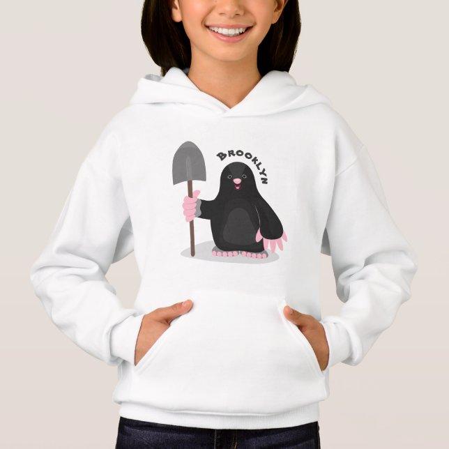 Cute happy mole cartoon illustration (Front)