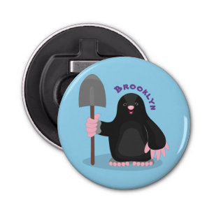 Cute happy mole cartoon illustration bottle opener