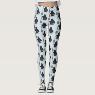 Cute happy mole cartoon illustration leggings