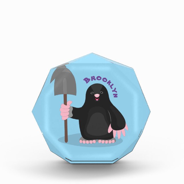 Cute happy mole cartoon illustration photo block (Front)